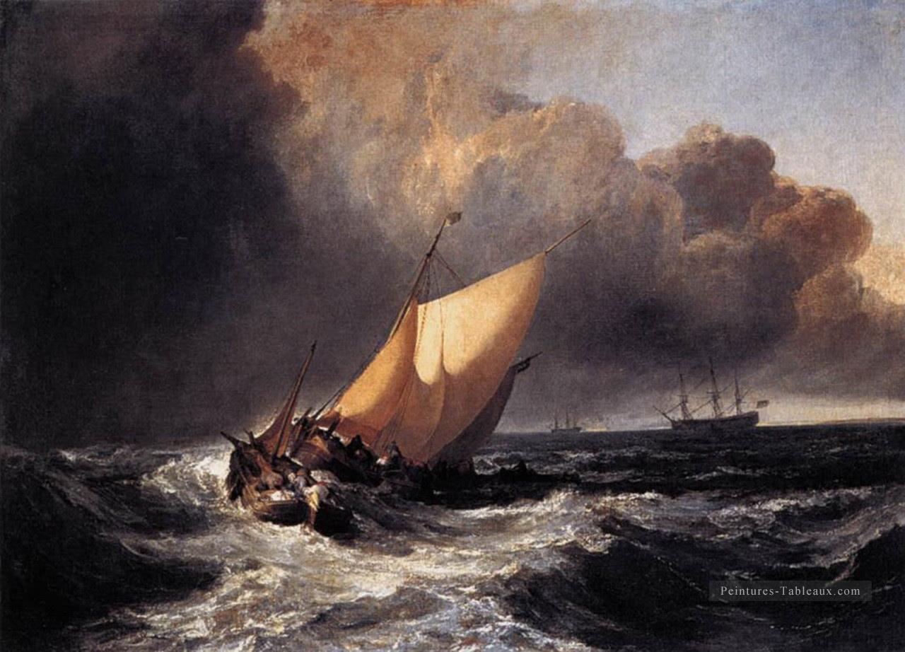 Bateaux néerlandais dans un Turner Gale Peintures à l'huile